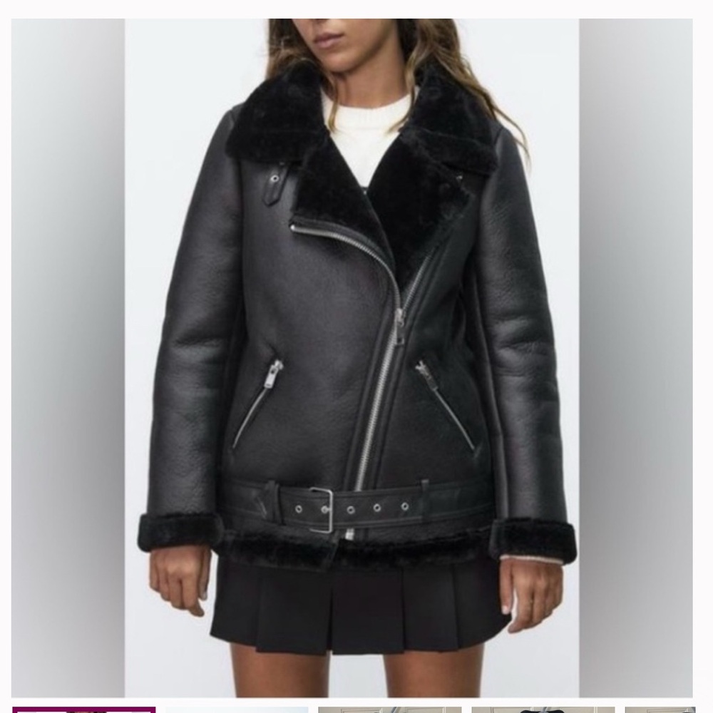 Women's Black Shearling Jacket